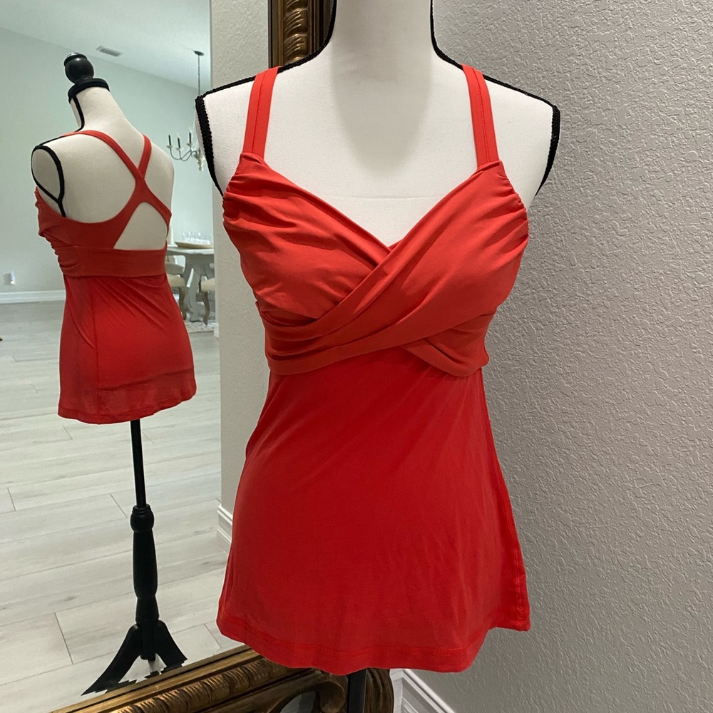 Lululemon criss cross red athletic top